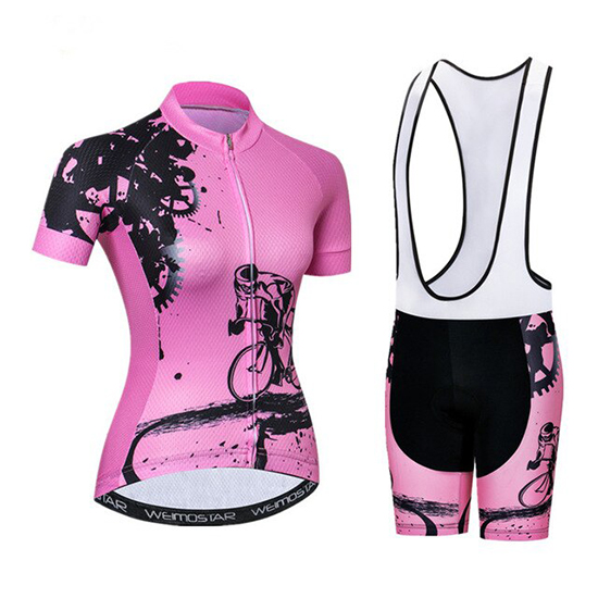 2019 Maillot Mujer Weimostar Tirantes Mangas Cortas Rosa